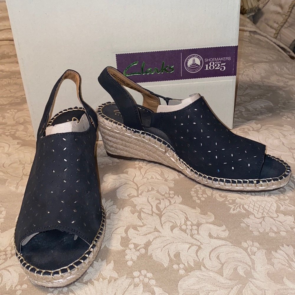 Clarks Black Wedges Size 8W